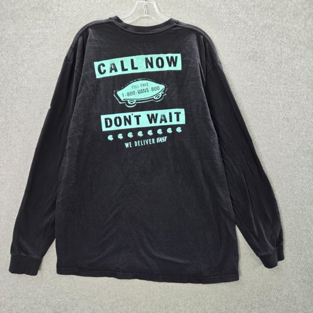 VANS Men Shirt XL Black Call Now Don't Wait We Deliver Fast Skateboard Tee